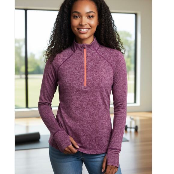 Tangerine Quarter Zip Pullover Reflective Pullover size Medium - Picture 15 of 15